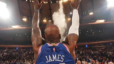 LEBRON James opens a new era by leading the Philadelphia 76ers to a 106-100 win over the New York Knicks in the opening night of the NBA.