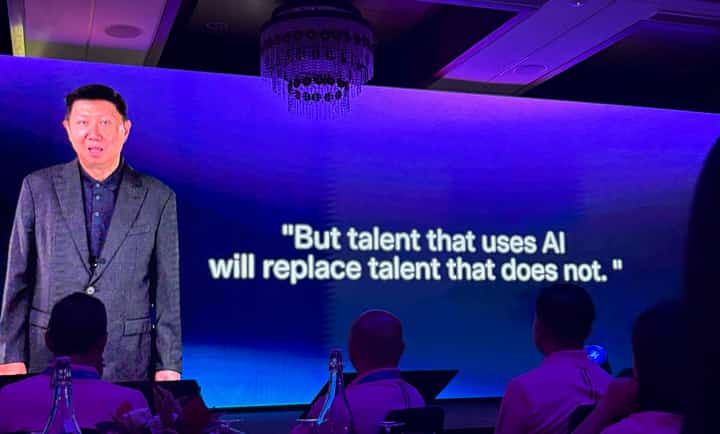 VST ECS Phils., Inc., President and CEO Jimmy Go in a video greeting during the second day of the VST-ECS CXO Tech Summit 2026 in Boracay, Philippines.