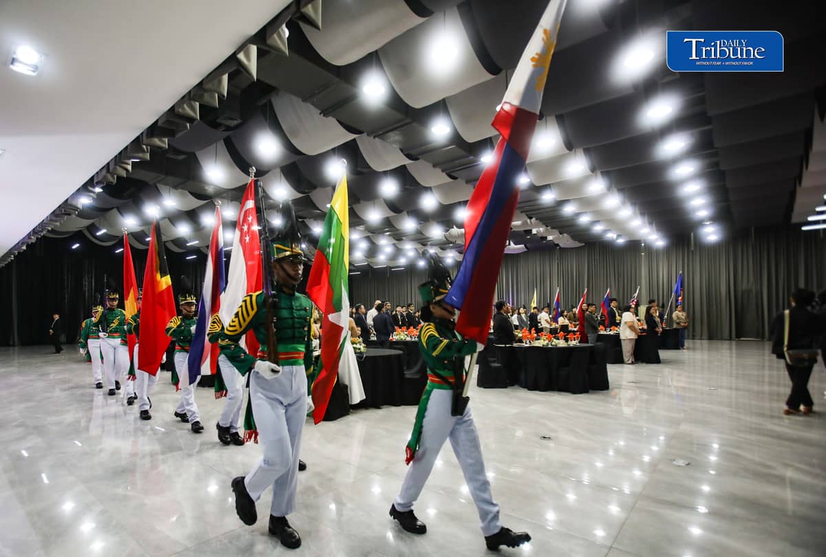 (October 22 2026) The entrance of the colourful ASEAN member country flags, on the Day one of the ASEAN Youth Conference (AYC) 2026, held at QC MICE Center in Quezon City on Thursday, October 22, 2026. Filipino and foreign youth delegates attends the Conference with the theme “ASEAN for the People: Navigating Our Inclusive, Resilient, Participative Future Together,” the forum brings together youth leaders, policymakers, experts, entrepreneurs, and regional stakeholders for discussions on the future of ASEAN and the role of young people in advancing peace and security, inclusive economic transformation, and people-centered development. Photo/Analy Labor