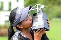 CHANELLE Avaricio celebrates after surviving a thrilling one-shot victory over Tiffany Lee in the ICTSI South Pacific Classic on Thursday.