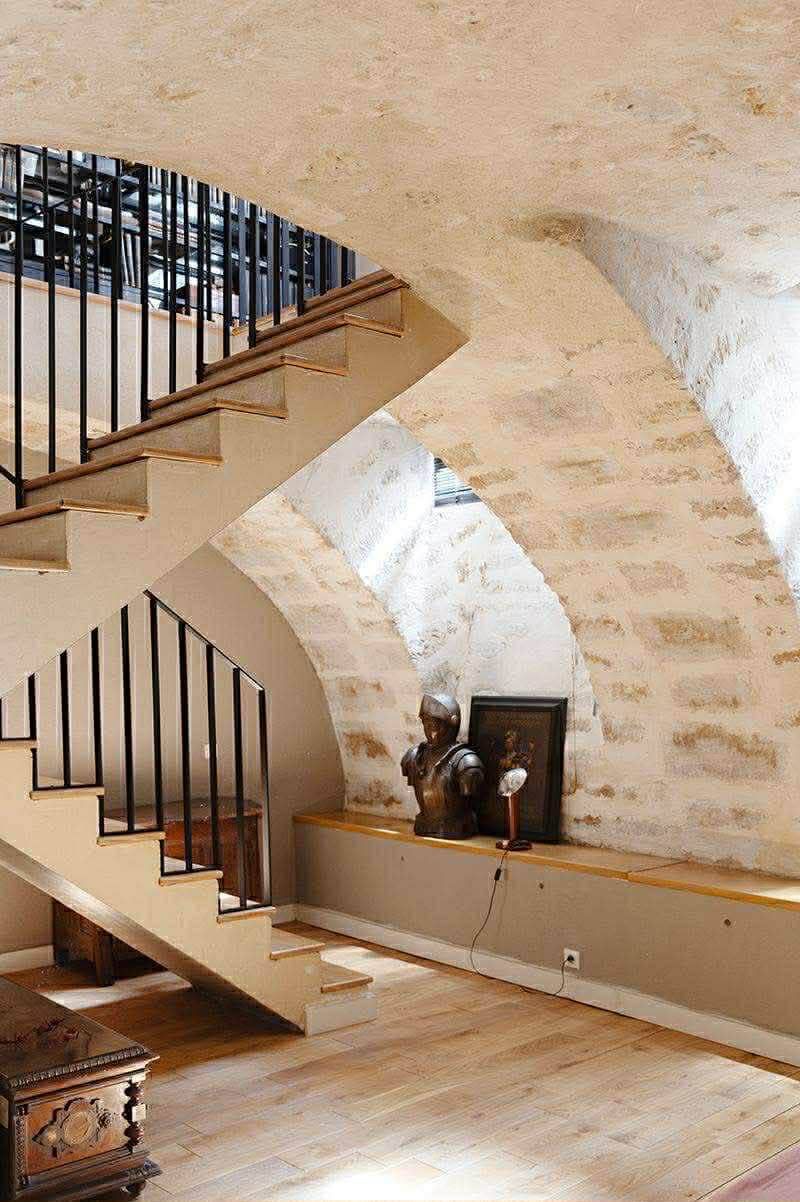 GRILLED staircase to the man cave after a fall of Edouard that resulted in 35 stapled stitches on his knee.