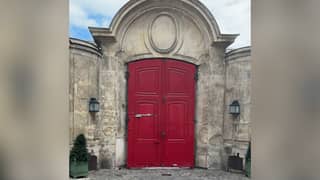 THE bright red double doors of the historic Ancien Couvent de la Merci.