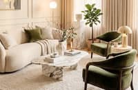 COLORFUL accents bring vibrancy and personality to beige interiors.
