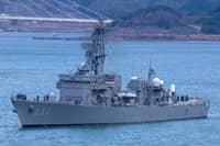 A Japanese Abukuma-class destroyer escort. Japan and the Philippines have discussed the possible transfer of five vessels of this class to the Philippine Navy. No transfer has been finalized.