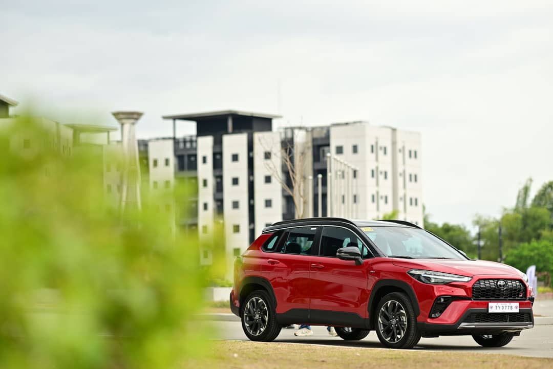 SPORTIER exterior styling distinguishes the Corolla Cross GR-S HEV from the regular crossover variants.