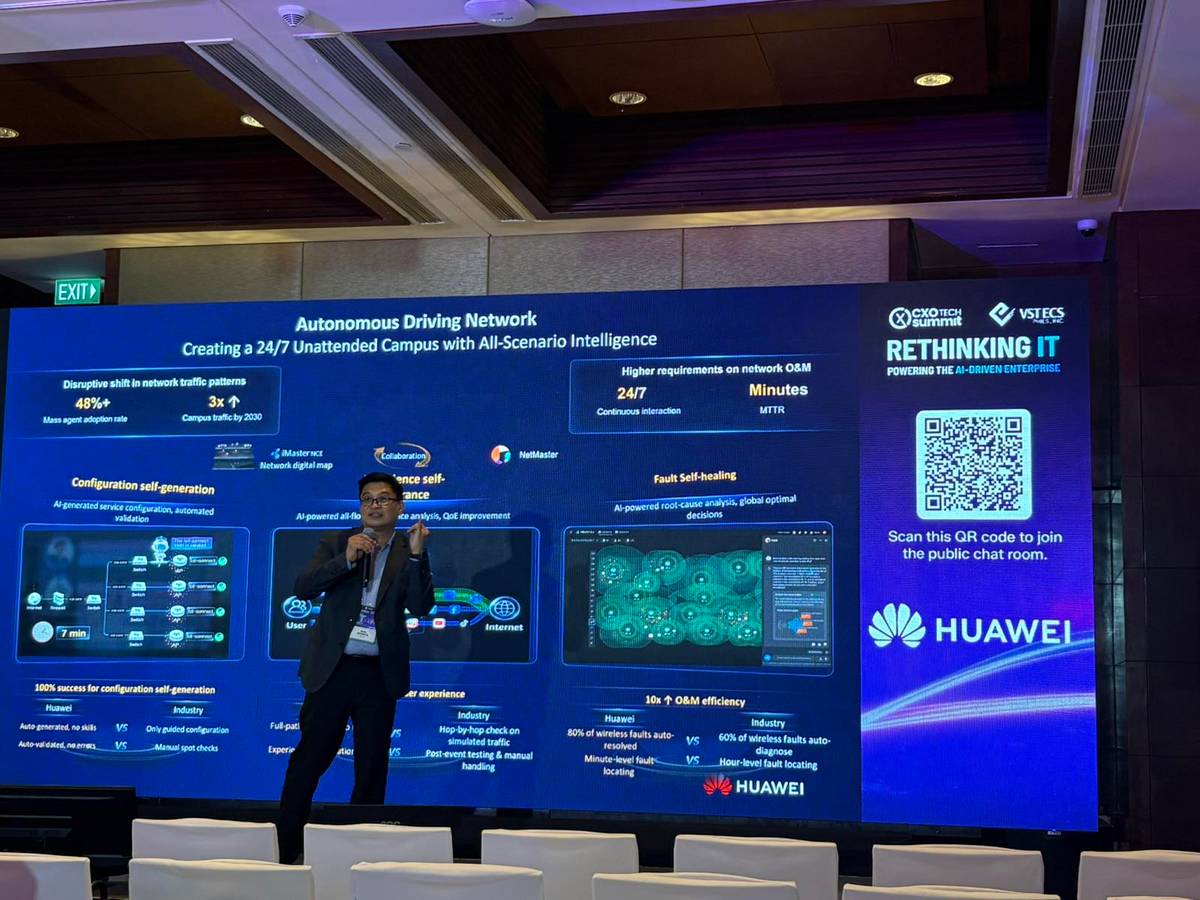 HUAWEI’s Chief Network Technology officer Joel R. Nuesca, PECE zooms in on the crafting of campus network for AI-driven enterprises during the 2026 VST ECS CXO Tech Summit here.