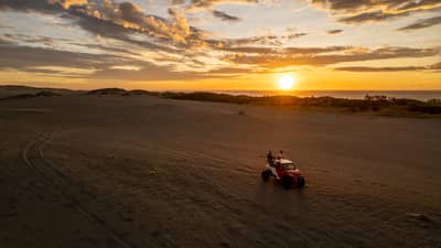 VISITORS ride 4x4 vehicles across the uneven terrain of the Paoay Sand Dunes, one of Ilocos Norte’s popular outdoor attractions.