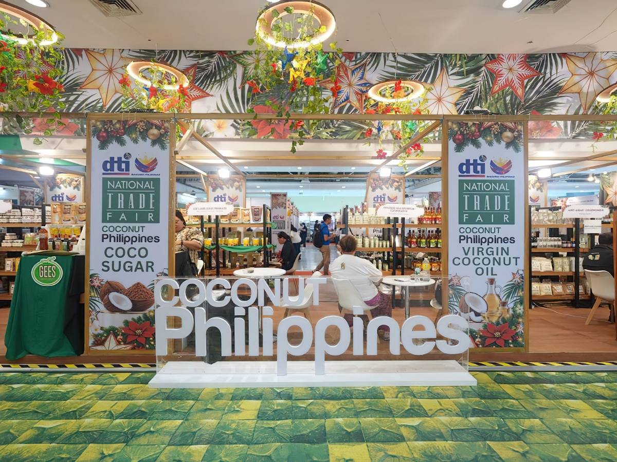 SM Megamall hosts a DTI-PCA holiday fair featuring locally made coconut products, from festive treats to lifestyle essentials.
