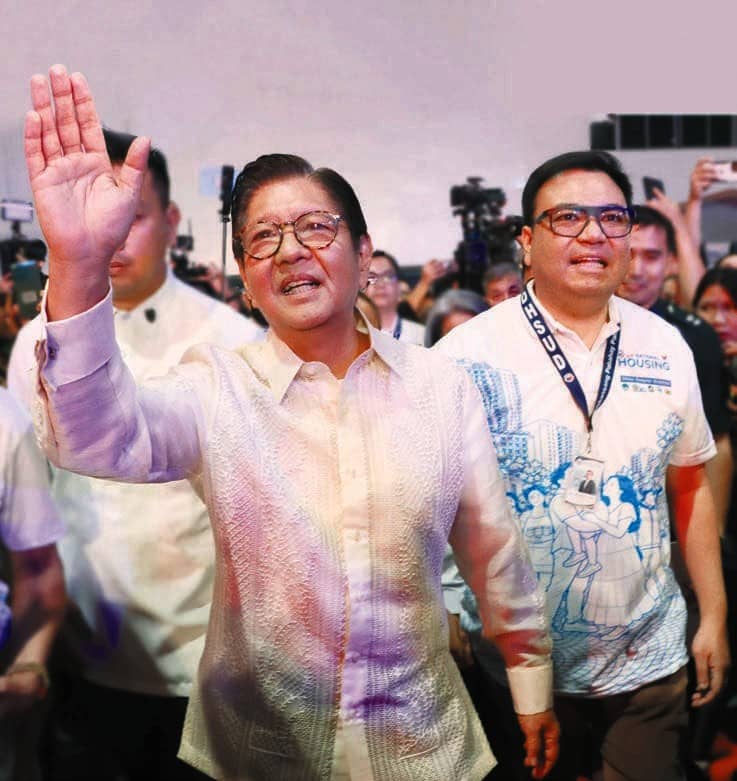 PRESIDENT Ferdinand R. Marcos Jr. pays a surprise visit during the opening day of the Housing Expo and tours the booths accompanied by Secretary Aliling and heads of KSAs.