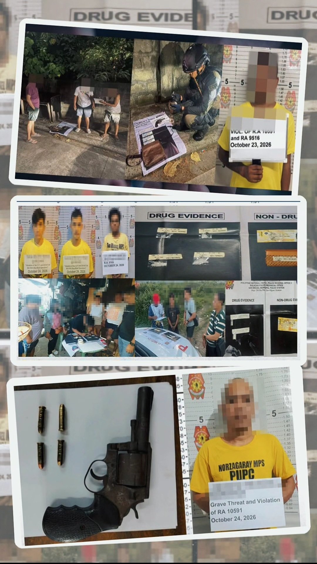 13 nabbed in Bulacan drug busts; ₱156K in shabu seized