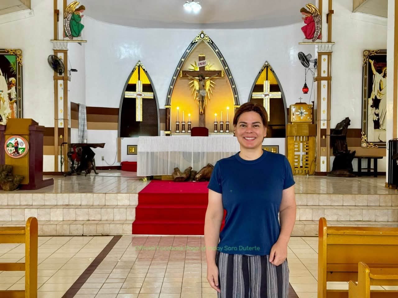 Inday prays for father’s safe return during Bukidnon church visit