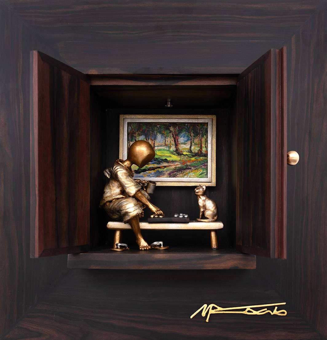 ‘A MIND at Rest’ (17 x 17 x 7, brass).