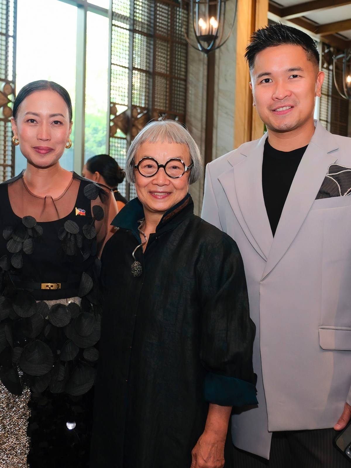 TOURISM Promotions Board Philippines chief operating officer Marga Nograles (left), designer icon Sophie Hong (middle) from Taiwan and Rodolfo Palanca Jr.