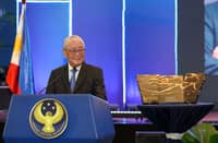 BSP Governor Eli Remolona Jr. leads the launch of 'Bahandi: The Surigao Treasure and Related Finds.'