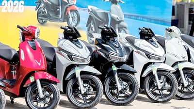 VINFAST electric motorcycles on display, as the company offers three models in the Philippines, with battery subscription options and plans for a nationwide swapping network.