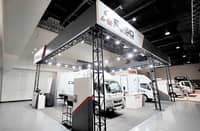 MITSUBISHI Fuso displays its diesel-powered Canter FE73 and electric eCanter at the first Philippine International Truck Show, held from 22 to 24 October at the SMX Convention Center Manila in Pasay City.