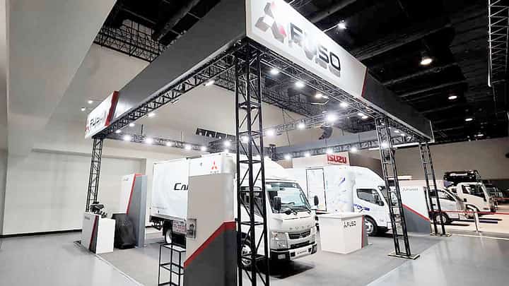 MITSUBISHI Fuso displays its diesel-powered Canter FE73 and electric eCanter at the first Philippine International Truck Show, held from 22 to 24 October at the SMX Convention Center Manila in Pasay City.