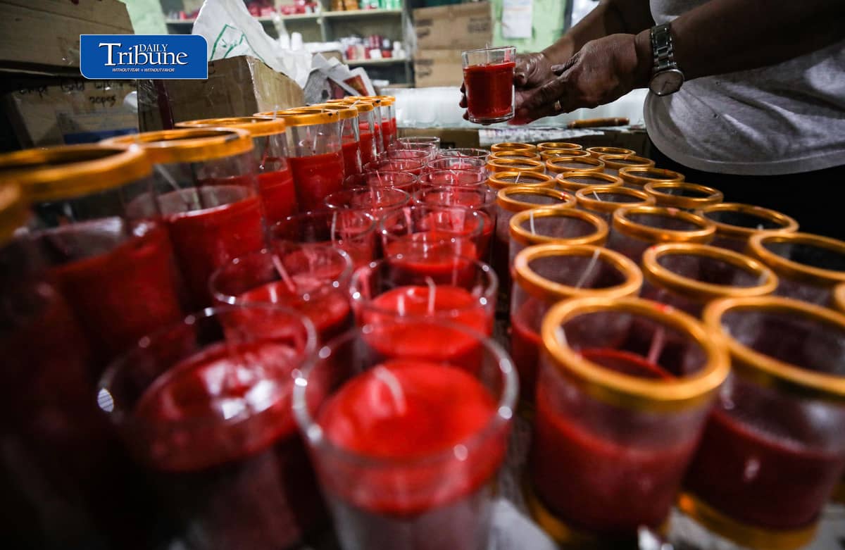 (October 26 2026) Workers at Domrose candle factory in Caloocan City on Monday October 26 2026, get busy produce different kinds and colors of candle, due to the demand surged, ahead of All Saints Day and All Souls Day. Photo/Analy Labor
