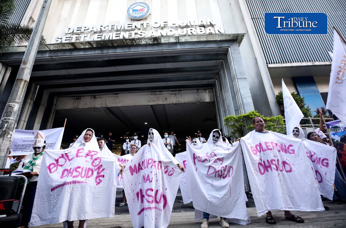 (October 26 2026) As part of World Habitat Month and National Shelter Month, hundreds of leaders and members of people's organizations under Urban Poor Action Committee (UPAC) don halloween costume and Stage a protest in front of the Department of Human Settlement and Urban Development (DHSUD) on Monday October 26 2026, to demand concrete government action on long-standing land and housing concerns. Photo/Analy Labor