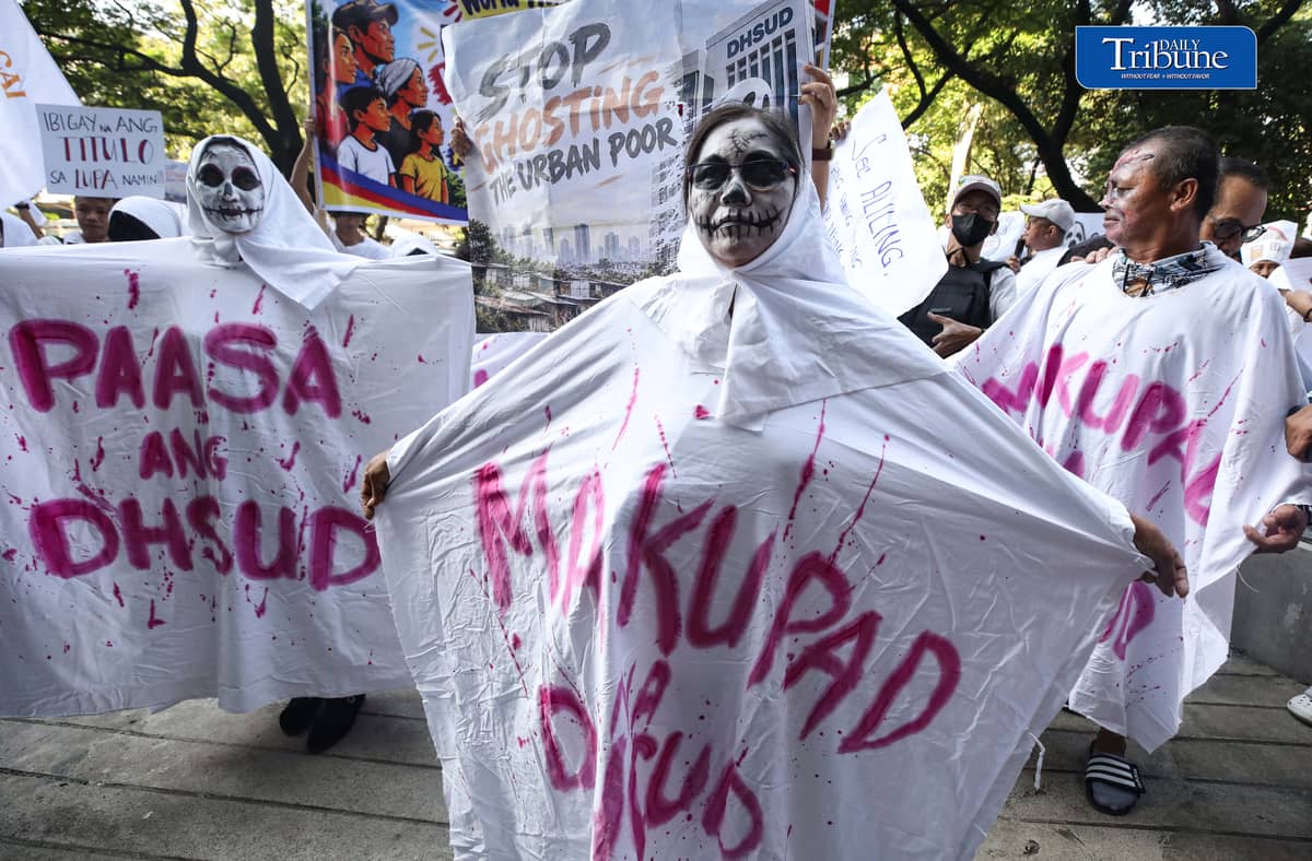 (October 26 2026) As part of World Habitat Month and National Shelter Month, hundreds of leaders and members of people's organizations under Urban Poor Action Committee (UPAC) don halloween costume and Stage a protest in front of the Department of Human Settlement and Urban Development (DHSUD) on Monday October 26 2026, to demand concrete government action on long-standing land and housing concerns. Photo/Analy Labor
