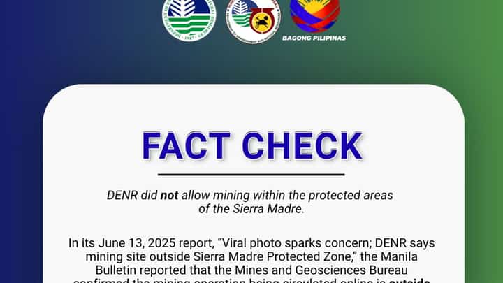 Fact-check advisory of DENR-MGB on Monday, 26 October.