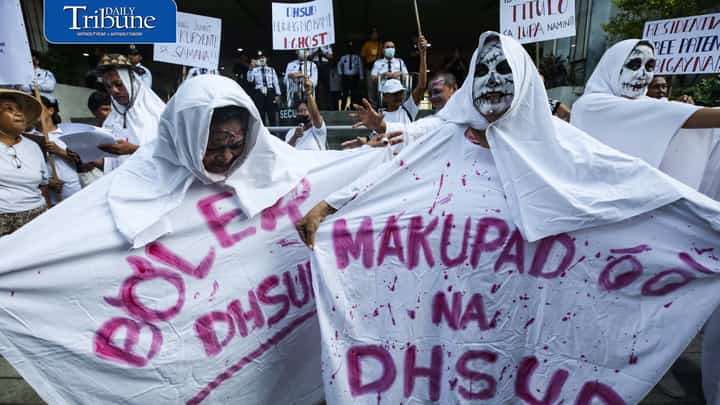 (October 26 2026) As part of World Habitat Month and National Shelter Month, hundreds of leaders and members of people's organizations under Urban Poor Action Committee (UPAC) don halloween costume and Stage a protest in front of the Department of Human Settlement and Urban Development (DHSUD) on Monday October 26 2026, to demand concrete government action on long-standing land and housing concerns. Photo/Analy Labor