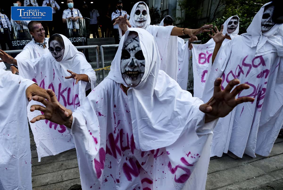 (October 26 2026) As part of World Habitat Month and National Shelter Month, hundreds of leaders and members of people's organizations under Urban Poor Action Committee (UPAC) don halloween costume and Stage a protest in front of the Department of Human Settlement and Urban Development (DHSUD) on Monday October 26 2026, to demand concrete government action on long-standing land and housing concerns. Photo/Analy Labor