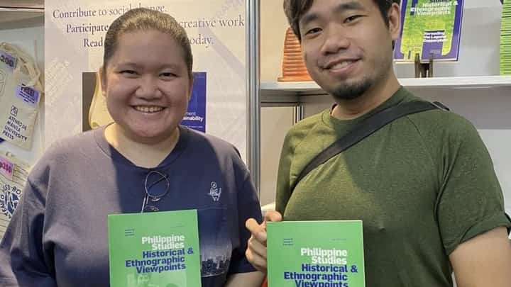 DESCENDANTS of Marcelino Fule visited the Ateneo booth on opening day.