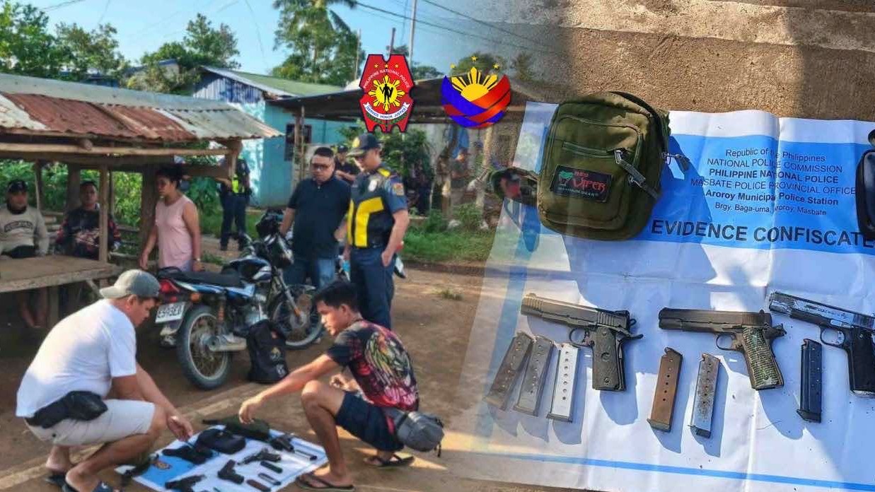 Barangay kagawad, 4 others arrested in Masbate firearms crackdown