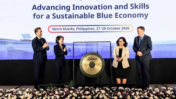 REPRESENTATIVES from the European Union, ASEAN, and the Philippine government gather during the 4th EU-ASEAN Policy Dialogue on Higher Education in Manila on Tuesday. Attending the opening ceremony are (from left) Dr. Radomir Jansky, deputy head of the EU Mission to ASEAN; Constance See, Ambassador of Singapore to the Philippines; Dr. Shirley C. Agrupis, chairperson of the Commission on Higher Education; and Marco Schouten, director general of Nuffic.