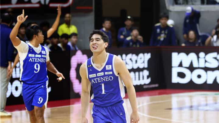 KIEFFER Alas and Jared Bahay (background) form Ateneo’s one-two punch in their 69-65 victory over National University on Wednesday in the Season 89 UAAP basketball tournament.