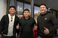 Davao City’s Chino Sy-Tancontian (right) along with Jayvee Ferrer and national coach Ace Larida.