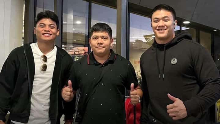 Davao City’s Chino Sy-Tancontian (right) along with Jayvee Ferrer and national coach Ace Larida.