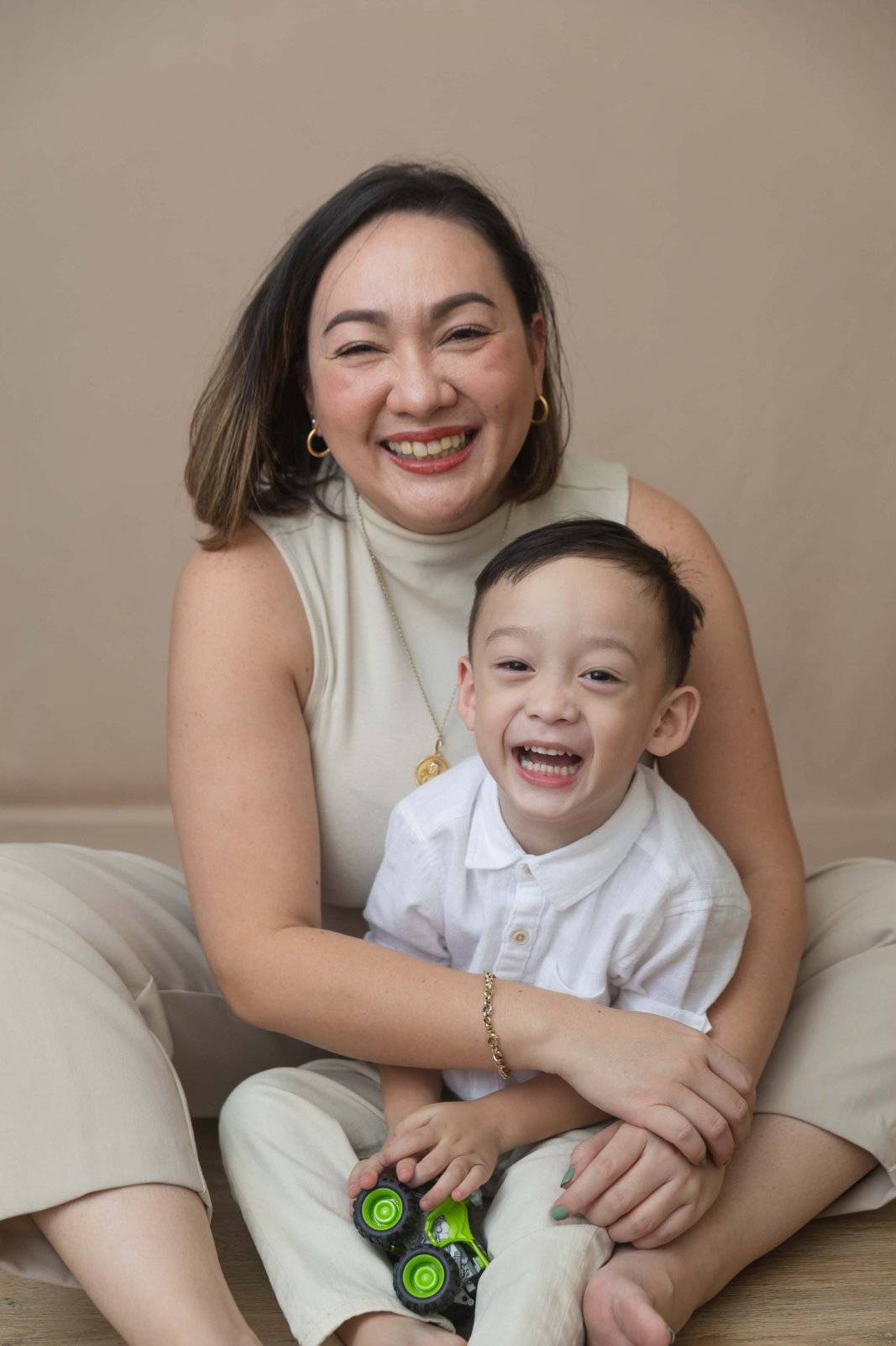 ANDONE Tan with her only child Iñigo.
