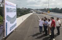 PRESIDENT Ferdinand Marcos Jr. inspects the newly opened NLEX Segment 8.2 in Valenzuela City on Thursday. The two-kilometer, toll-free stretch links Quirino Highway in Quezon City to the NLEX Mindanao Toll Plaza, cutting travel time from 40 minutes to five and serving up to 11,000 motorists daily.