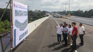 PRESIDENT Ferdinand Marcos Jr. inspects the newly opened NLEX Segment 8.2 in Valenzuela City on Thursday. The two-kilometer, toll-free stretch links Quirino Highway in Quezon City to the NLEX Mindanao Toll Plaza, cutting travel time from 40 minutes to five and serving up to 11,000 motorists daily.
