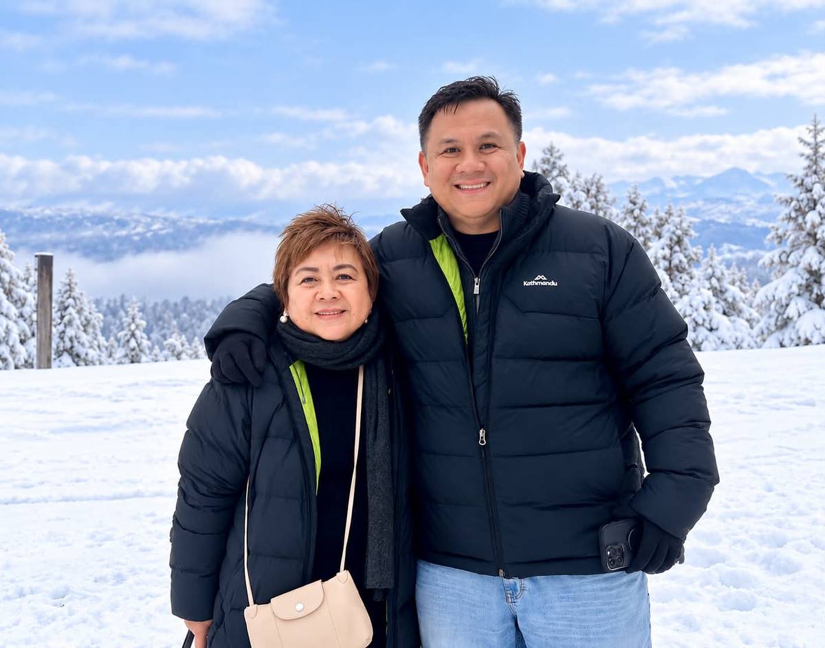 MARIAN Miranda with son Michael.
