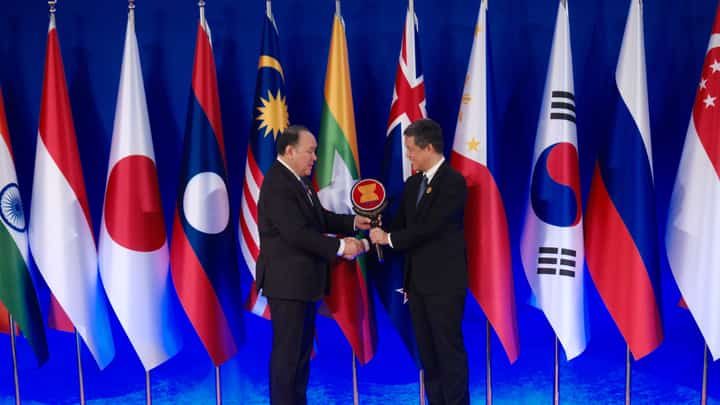 DEFENSE Secretary Gilberto Teodoro Jr. hands over the ASEAN Defence Ministers’ Meeting and ADMM-Plus chairmanship to Singapore’s Defense Minister Chan Chun Sing in Lapu-Lapu City, Cebu, on Thursday, 29 October 2026.