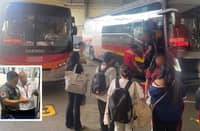 OFFICIALS from the Land Transportation Franchising and Regulatory Board inspect a public bus during safety monitoring operations at a Metro Manila terminal on Thursday, ensuring passenger safety and vehicle roadworthiness ahead of the Undas holiday rush.