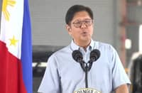 President Ferdinand R. Marcos Jr. urges Sazgar Philippines Inc. to expand its use of locally manufactured parts during the inauguration of its manufacturing and assembly plant in Biñan City, Laguna, on 29 October 2026. The facility is designed to assemble approximately 12,000 three-wheeled vehicles annually.