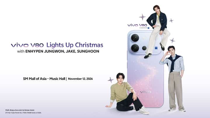 vivo Philippines offers VVIP tickets to an ENHYPEN event on 12 November to the first 100 customers who pre-order the vivo V80 smartphone.
