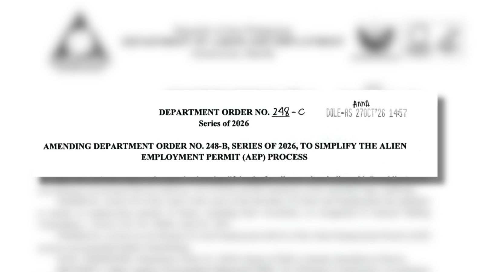 DoLE streamlines alien employment permit application process