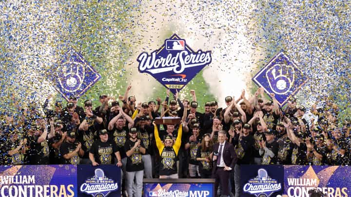 THE Milwaukee Brewers celebrate after beating the Tampa Bay Rays to win the franchise’s first ever World Series title at Tropicana Field in St. Petersburg, Florida on Wednesday.