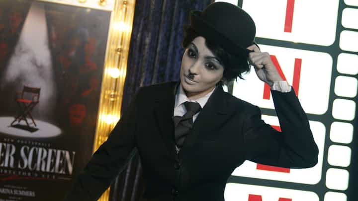 ANDREA Brillantes channeling the unmistakable look of Charlie Chaplin.
