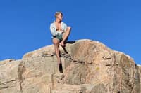Sitting by the rocks