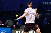 Germany’s Alexander Zverev returns the ball to Spain’s Martin Landaluce during the Erste Bank Open 2026 ATP 500 tennis tournament in Vienna, Austria, on October 27, 2026.