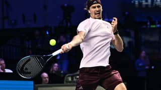 Germany’s Alexander Zverev returns the ball to Spain’s Martin Landaluce during the Erste Bank Open 2026 ATP 500 tennis tournament in Vienna, Austria, on October 27, 2026.