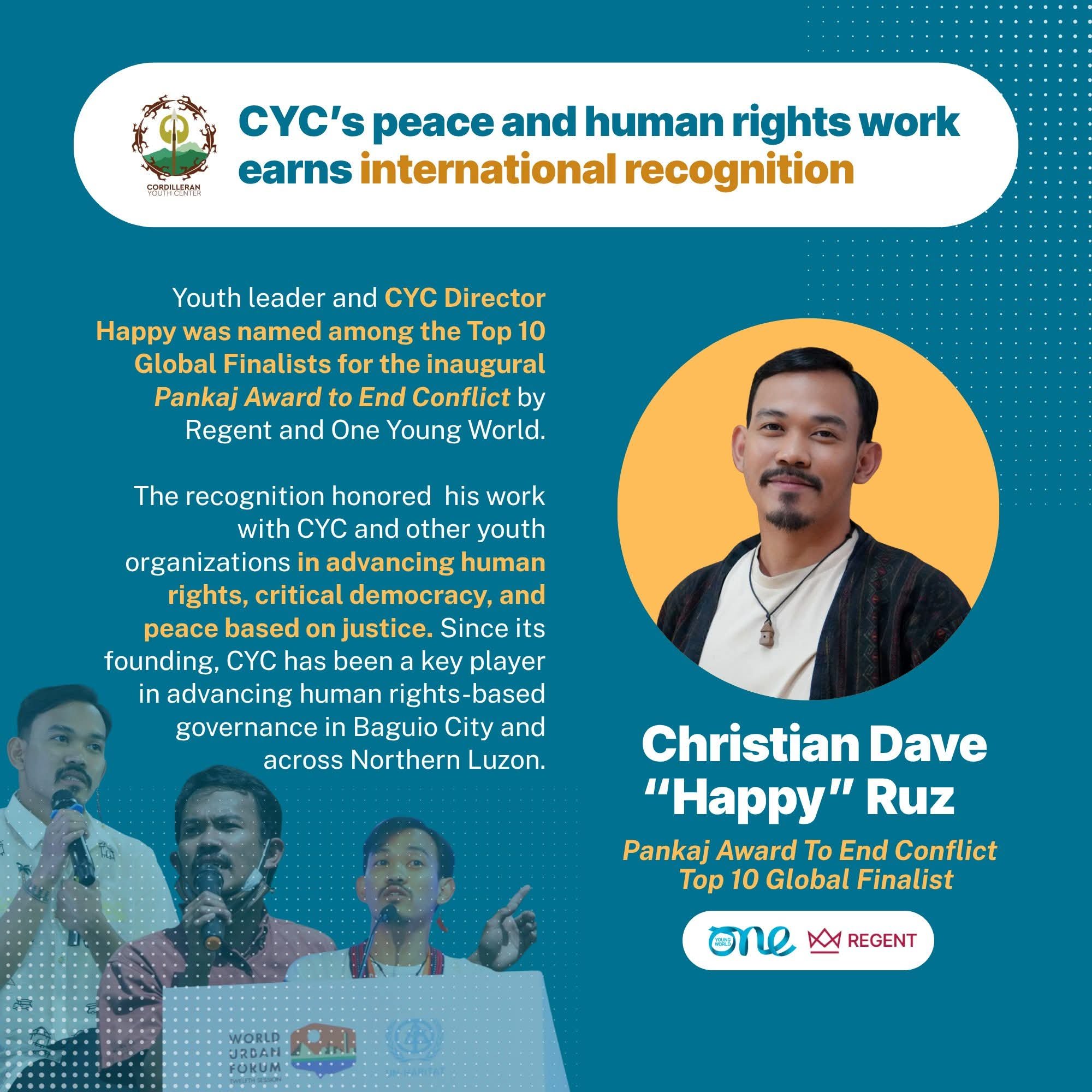 Cordillera youth leader named global peace award finalist