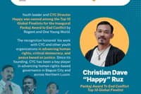 Cordillera youth leader named global peace award finalist