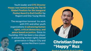 Cordillera youth leader named global peace award finalist